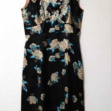 Sunauna Flower Pattern Sleeveless Knee-Length Flar