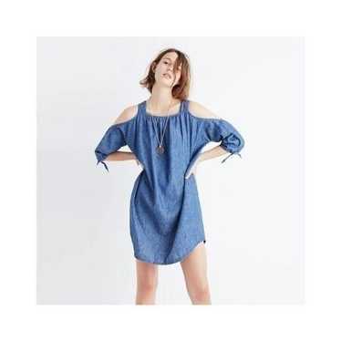 Madewell Chambray Cold-Shoulder Dress linen/cotton