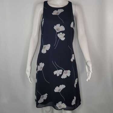 American Living Navy & White Floral Sleeveless Dre