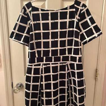 French Connection Black and White Windowpane Dress