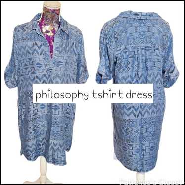 Philosophy Women's Large Aztec Print Blue Chambray