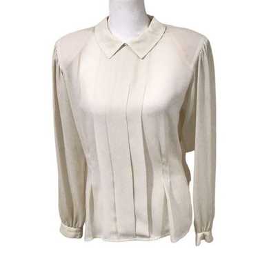 Top, Vintage Nilani Womens Cream Blouse Top, size 