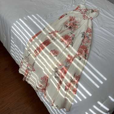 Lulu’s Elegantly Inclined Cream Floral Print Wrap 