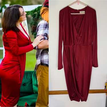 Target x Altuzarra silky cranberry red draped dres