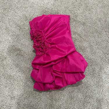 Masquerade Strapless Mini Formal Dress hot pink si