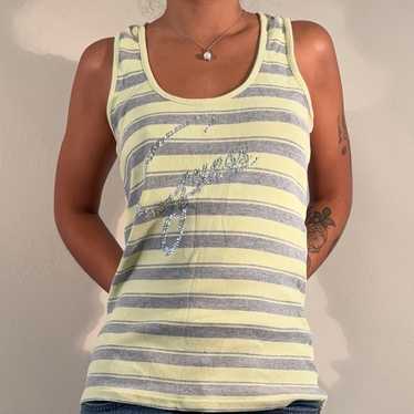 Vintage 2000s Guess striped big logo tank top Y2K 