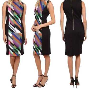 Calvin Klein sheath scuba abstract dress size 18