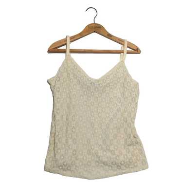 Vintage Y2K Cami Size XL 14/16 Ivory Lace Tank Coq