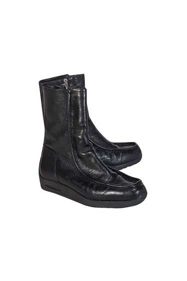 Bally - Black Patent Leather Shearling-Lined Boots