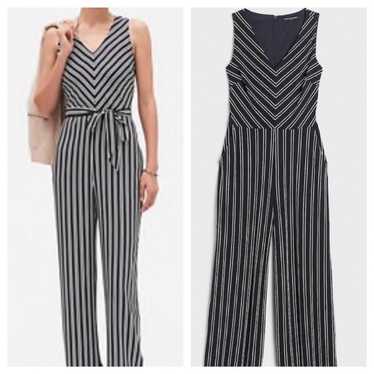 Banana Republic Striped Belted Jumpsuit