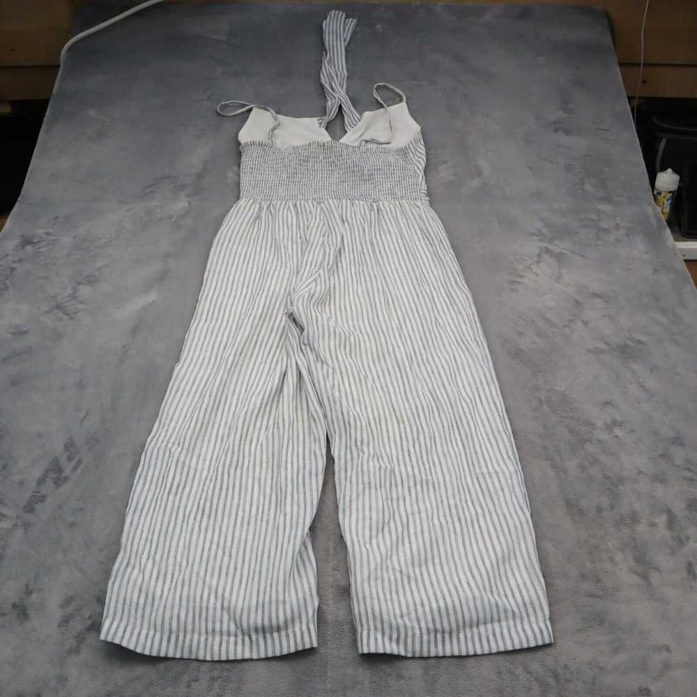 Japna Jumpsuit Womens M Gray White Stripes Vneck … - image 12