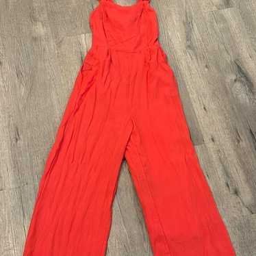 Lost + Wander Red Ruffle Jumpsuit