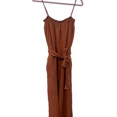 100% Linen Cloth & Stone Burnt Orange Jumpsuit - A