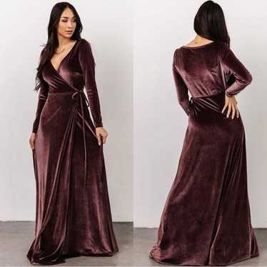 Baltic Born Dusty Plum Velvet Esmerelda Wrap Maxi 