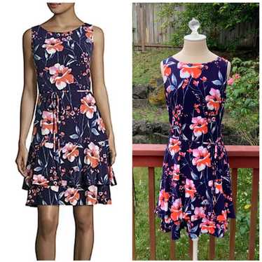 Ivanka Trump Navy Blue Floral Dress