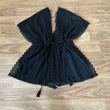 TopShop Black Lace Kimono Cover Up Top Small