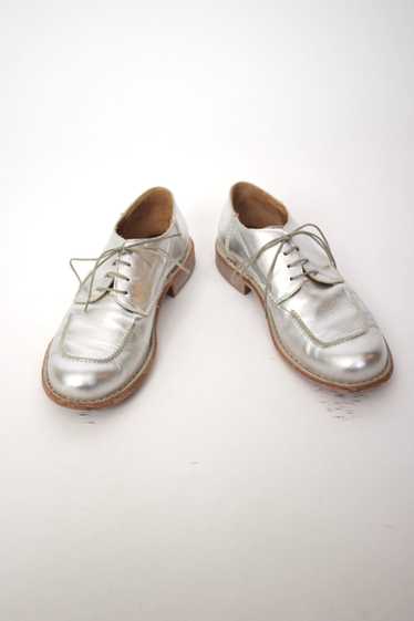 Moma Leather Metallic Silver Oxford