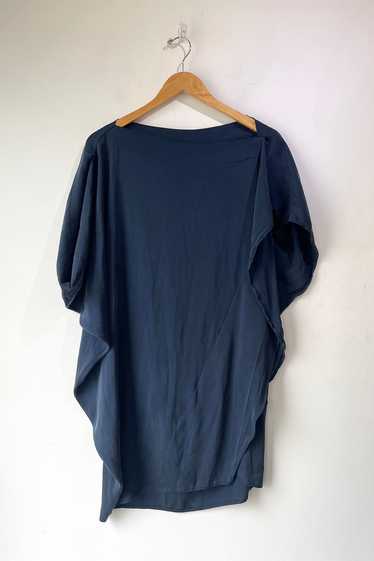 Zero + Maria Cornejo Navy Silk Asymmetrical Dress 