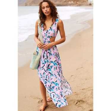 Anthropologie Maeve Botanical Cut-Out Maxi Dress S