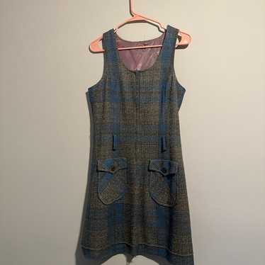 Vintage tweed overall dress