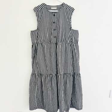 Everlane The Tiered Gingham Cotton Midi Dress XL