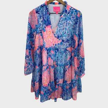 Lilly Pulitzer Pink Blue Shimmer Sarita Swing Dres