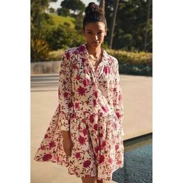 Anthropologie Ro's Garden Hawaii Dress Pink Cotton