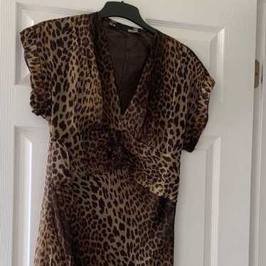 【関税&送料込】Moschino Dress With Animal Pattern MOSCHINO Cheap and Chic Runway silk slip dress with Animal