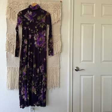 FUZZI Plum Floral Dress