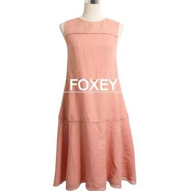 FOXEY Waltz Linen Knee-Length Sleeveless Flare Dre