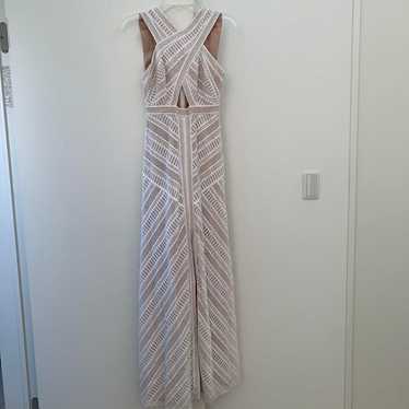 BCBGMAXAZRIA Lace Long Dress White