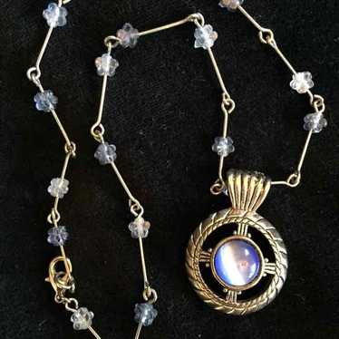 Vintage Blue Opalescent Necklace