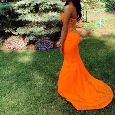 Orange Mermaid Prom Dress