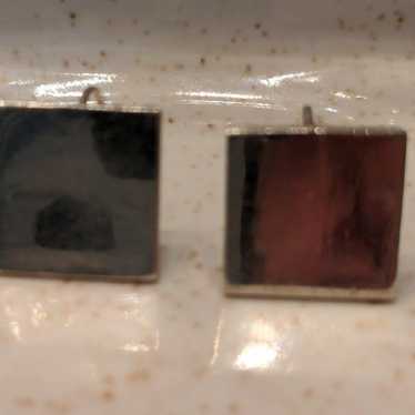 Vintage sterling silver square earrings