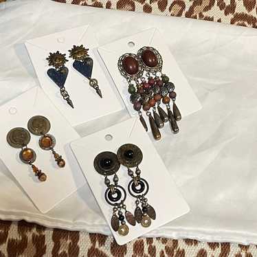 Lot of 4 Boho Style Dangle Earrings