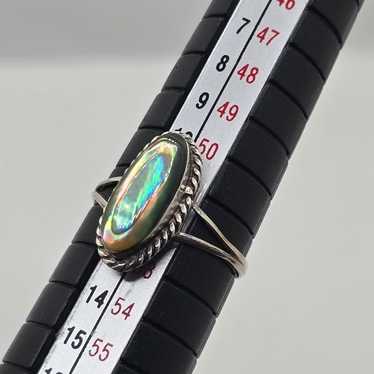 Vintage Sterling Silver Abalone Ring, Silver Ring,