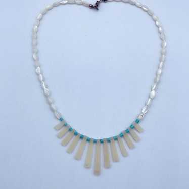 Vintage mother of pearl choker, boho festival