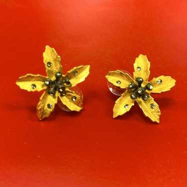 Joan Rivers Womens VTG Gold Earrings with Crystals