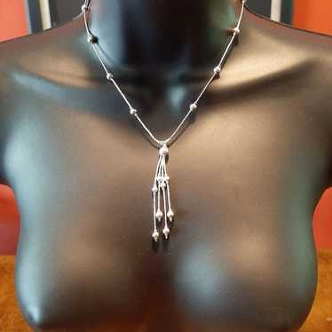 Sterling liquid silver bead necklace