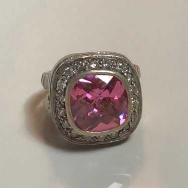 Vintage Sterling Silver Pink CZ