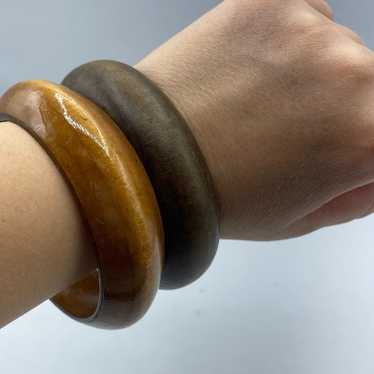 Vintage Wood Bangles Set Of Two