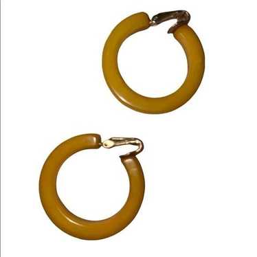 Vintage Bakelite clip on hoop earrings