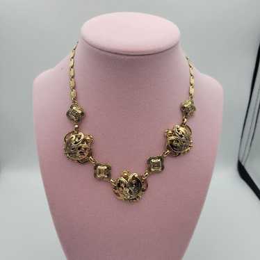 Vintage Victorian Gold tone Art deco Choker