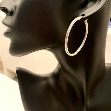 Classic Oval Hoop Sterling Silver Earrings