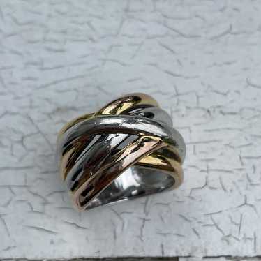 Estate PAJ Sterling silver 925 Intertwined rings s