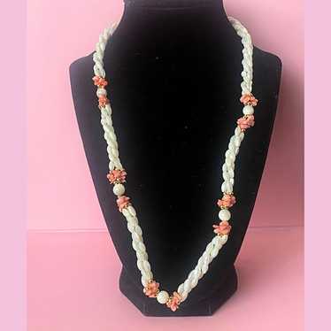 Vintage Mother of Pearl Beads and Skin Angel Coral