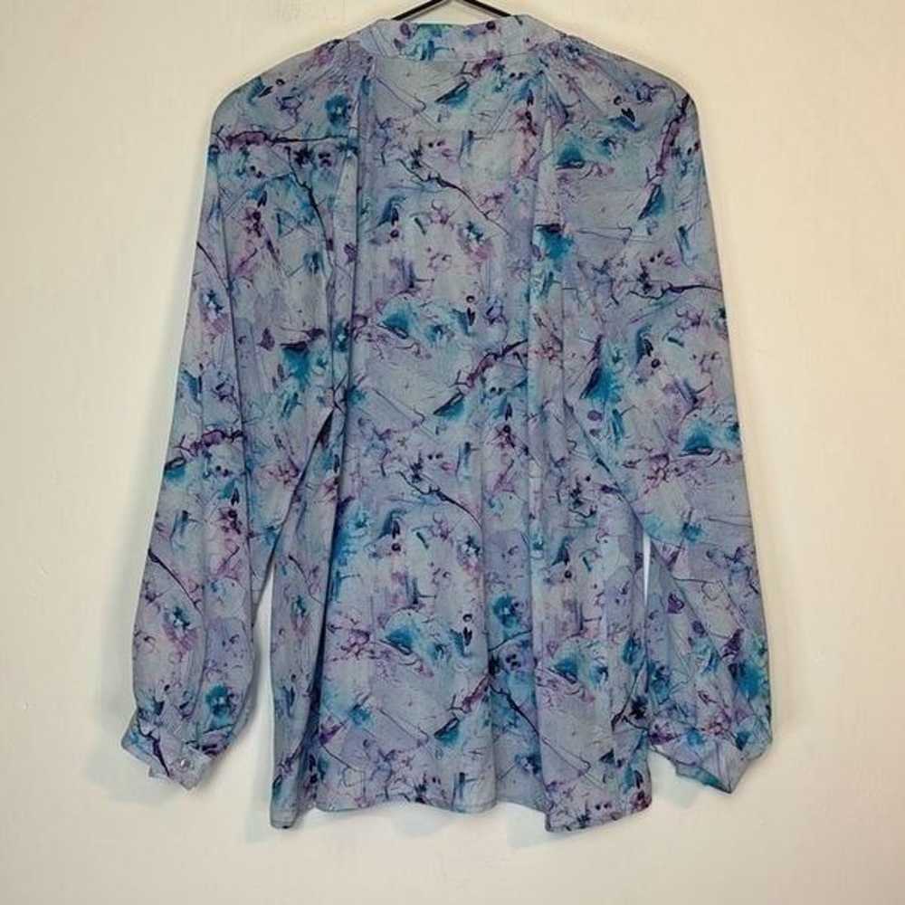 Tucker Silk V Neck Blouse S - image 3