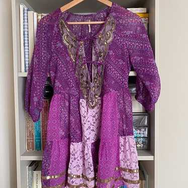 Free People Vintage Purple Sequin Tunic