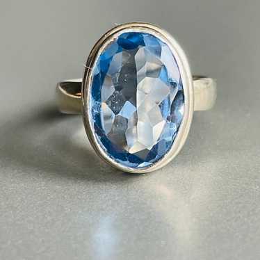 Siberian Blue Quartz Oval Sterling Silver Ring Vin