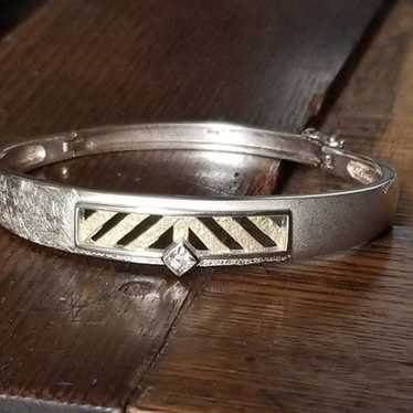 Sterling silver vintage retro bangle bracelet